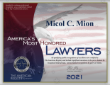 Micol Mion - America's Most Honored Lawers 2021